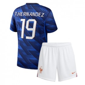 Frankrike Theo Hernandez #19 Hjemme skjorte til barn VM 2026 Kortermet (+ korte bukser)